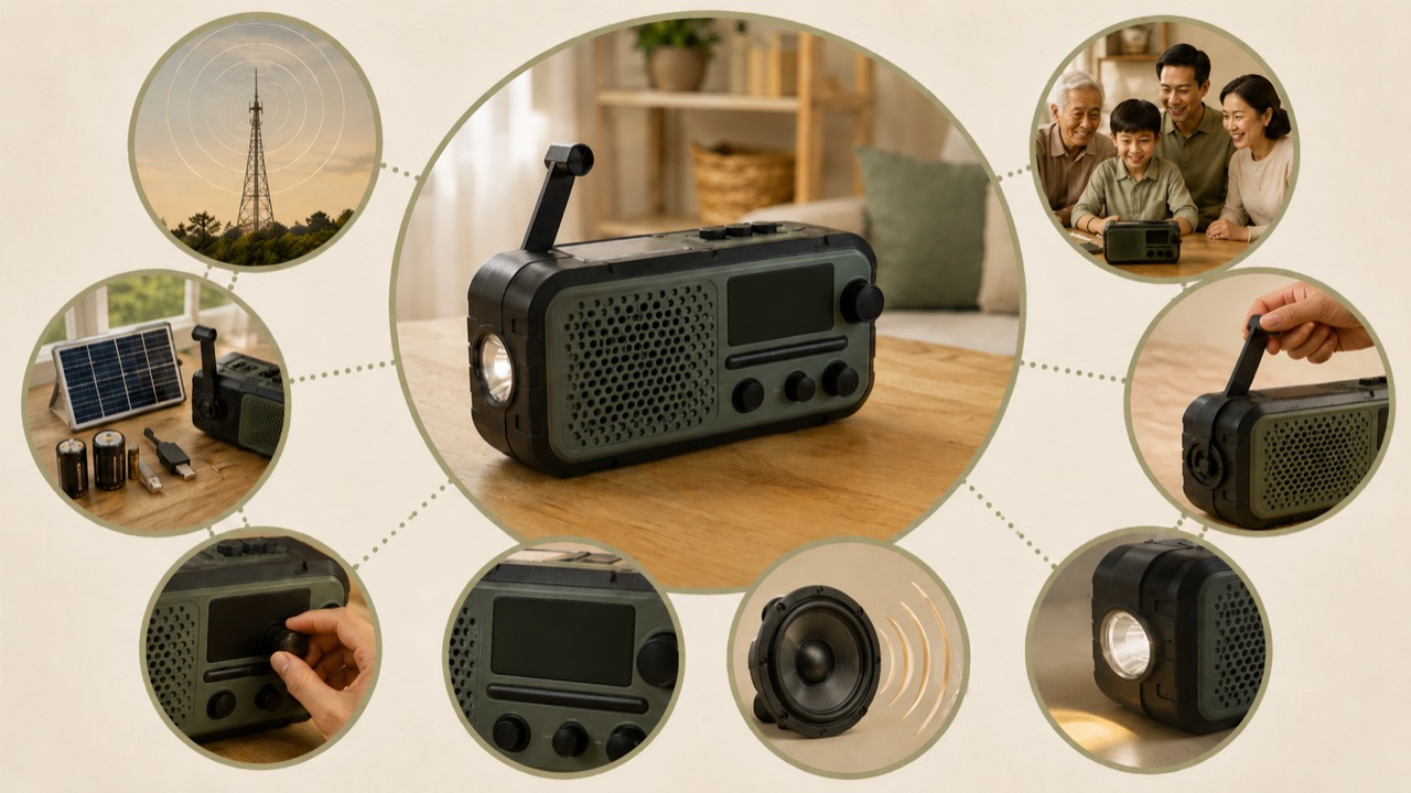Überblick der wichtigsten Funktionen eines Kurbelradios für den Haushalt