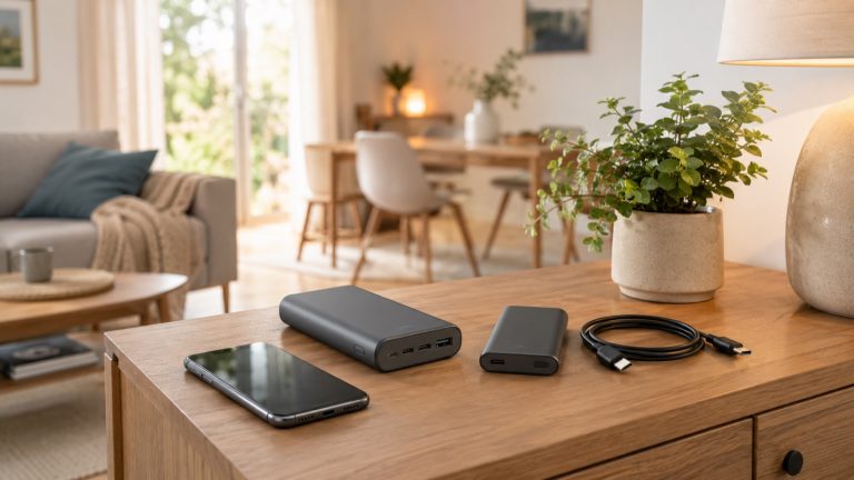 Zwei Powerbanks und ein Smartphone als mobile Stromreserve im Haushalt